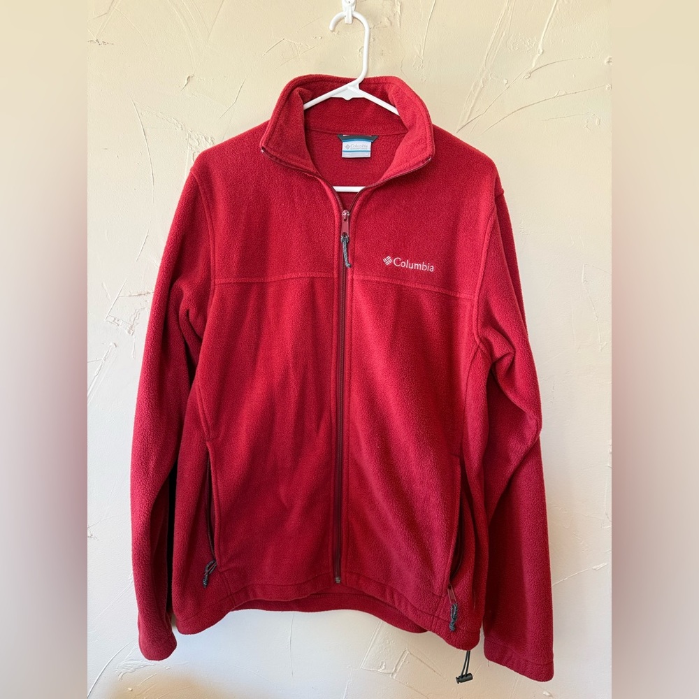 Men’s Columbia Red Fleece Jacket size medium